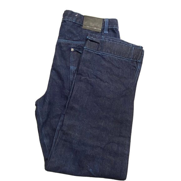 Koman 100% Cotton Men's Denim Blue Jeans 38X34 Baggy Hip Hop Skater Blue Stitch - Picture 1 of 9